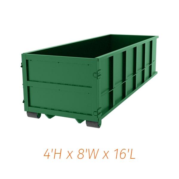 15-yard dumpsters can hold a variety of waste types, including household junk, yard waste, construction debris, and more